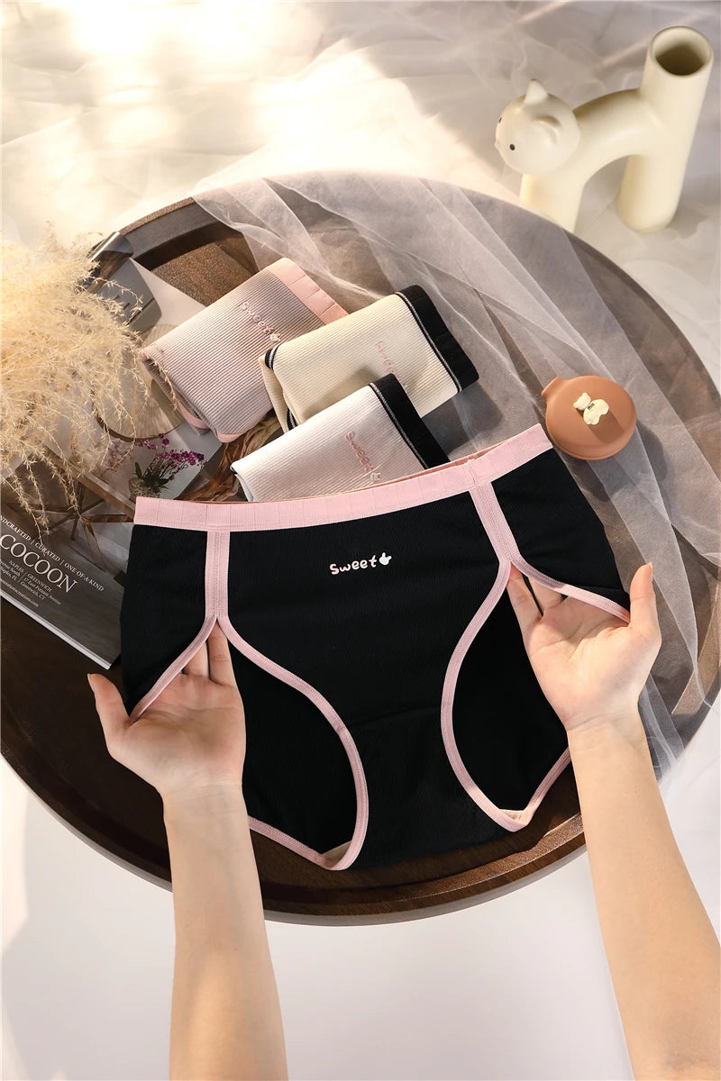 Panties For Women Cotton High Waist Summer Breathable Ladies Big Size Underwear Sweet Letters Female Underpants Sexy Lingerie