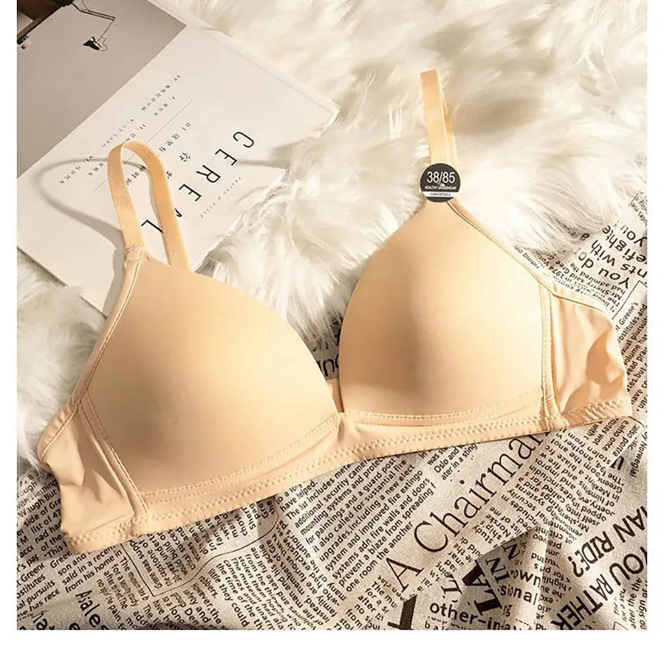 Child Development Period Bra Girls Solid Color Adjustable and Non Removable  Without Steel Ring Bra Girls Bra