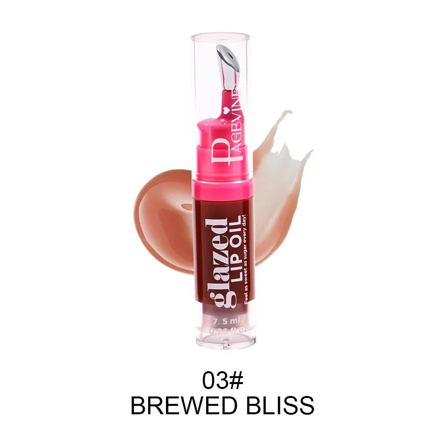 Glazed Lip Oil With Innovative Pump Design Ice Sensation Soft Lasting Glossy Hydrating Lip Gloss Deeply Moisturizing Lip Balm
