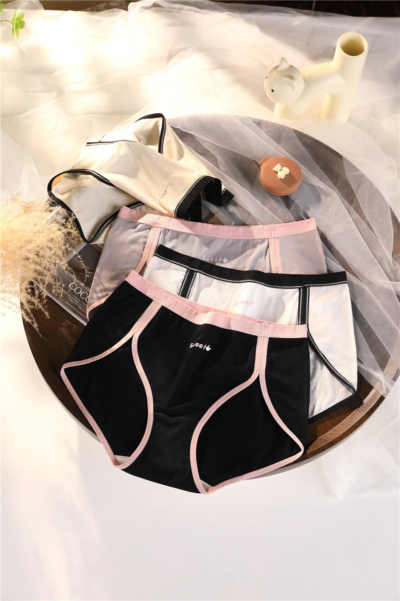 Panties For Women Cotton High Waist Summer Breathable Ladies Big Size Underwear Sweet Letters Female Underpants Sexy Lingerie