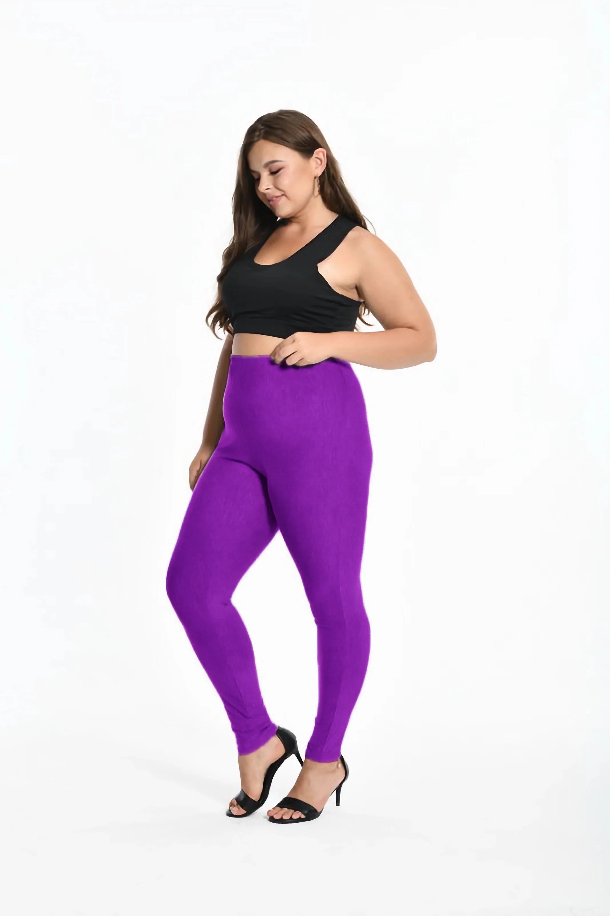 Solid Colorful Leggings For Women 7xl 6XL 5XL Large Size Modal Cotton Tight Pants Grey Black White Pink Blue Purple 5XL 4XL Lady