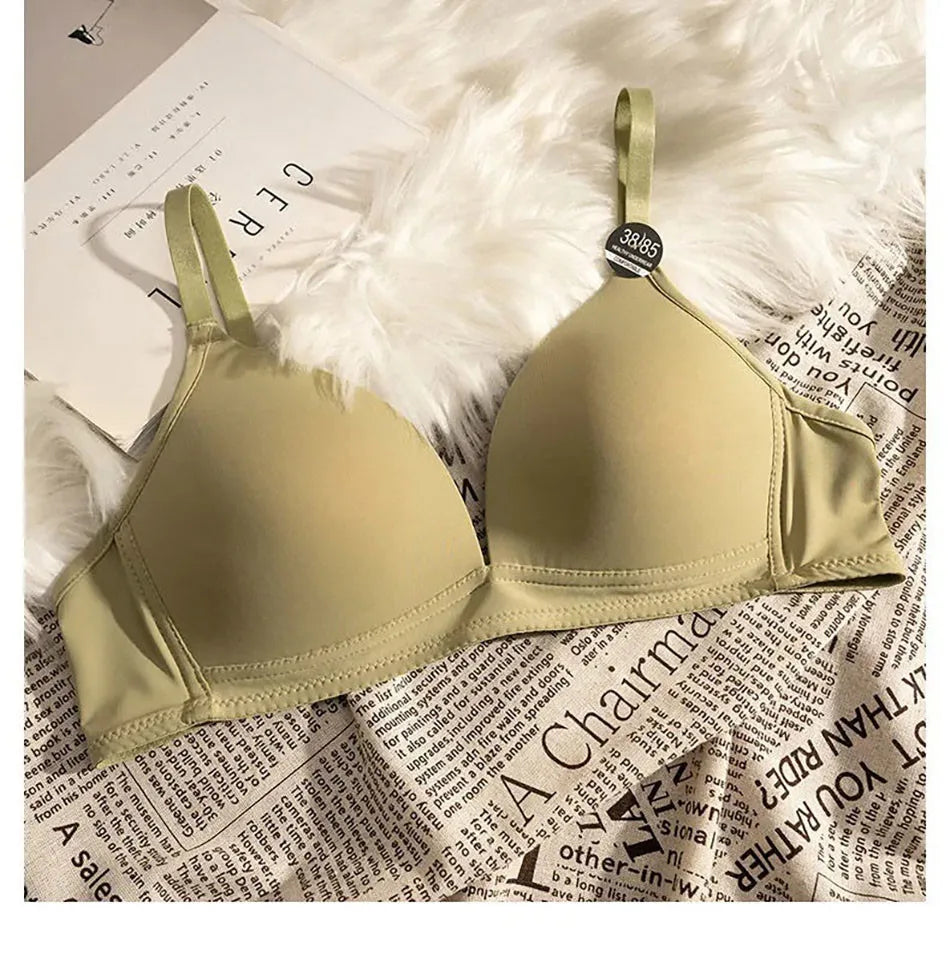 Child Development Period Bra Girls Solid Color Adjustable and Non Removable  Without Steel Ring Bra Girls Bra