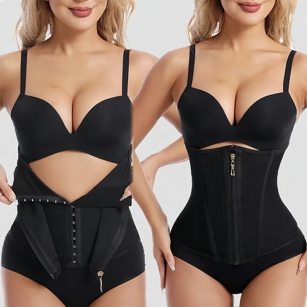Waist Trainer for Women Tummy Control Workout Waist Cincher Corset Shapewear Postpartum Body Shaper with Zipper Hook