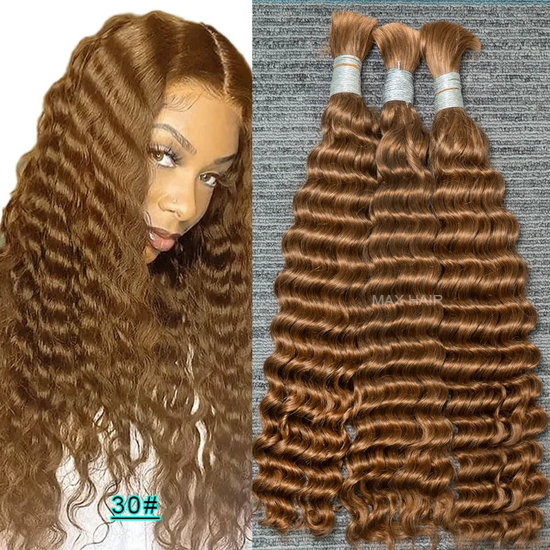 #350 Ginger Orange Human Hair Bulk Curly Hair Bundles For Boho Braids Braiding Hair Extension No Weft cabelo humano indiano