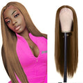 27 Inch Long Burgundy Synthetic Wigs Women'S Long Straight Hair Middle Split Bangs Long Straight Hair Chemical Fiber Headgear