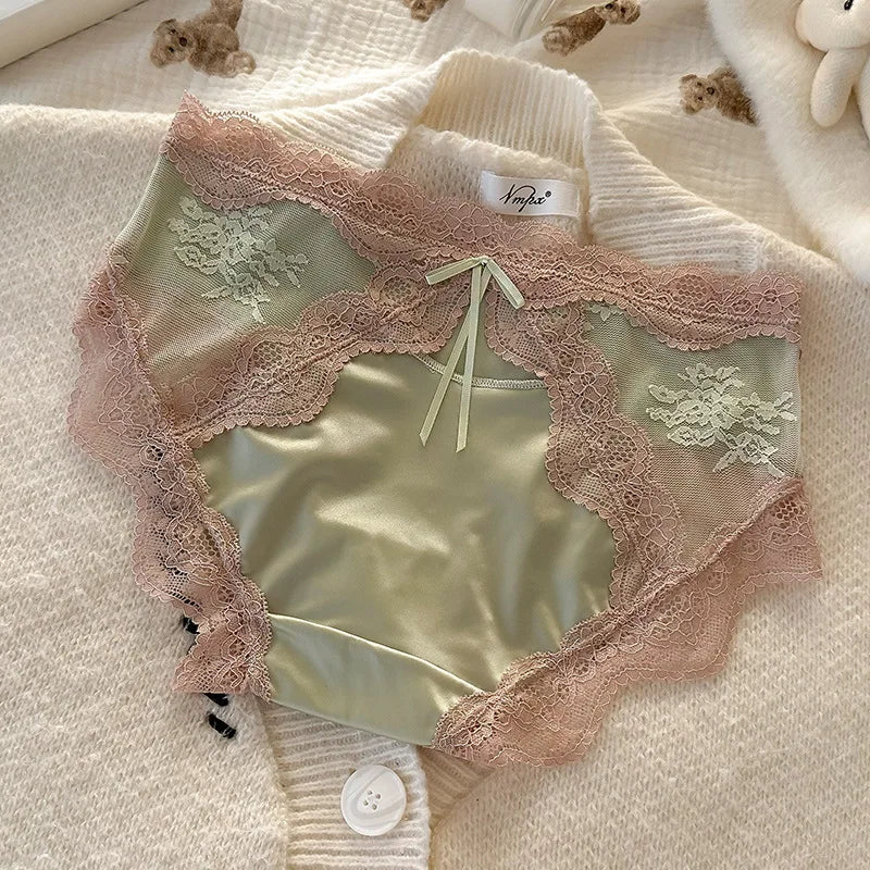 Panties Women‘s Underwear Sexy Lace Panties Thongs Sexy Brazilian Pants Silk Breathable Girls Underwear Plus Size Lingerie