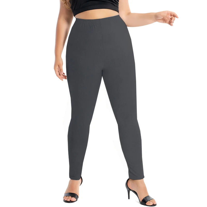 Solid Colorful Leggings For Women 7xl 6XL 5XL Large Size Modal Cotton Tight Pants Grey Black White Pink Blue Purple 5XL 4XL Lady