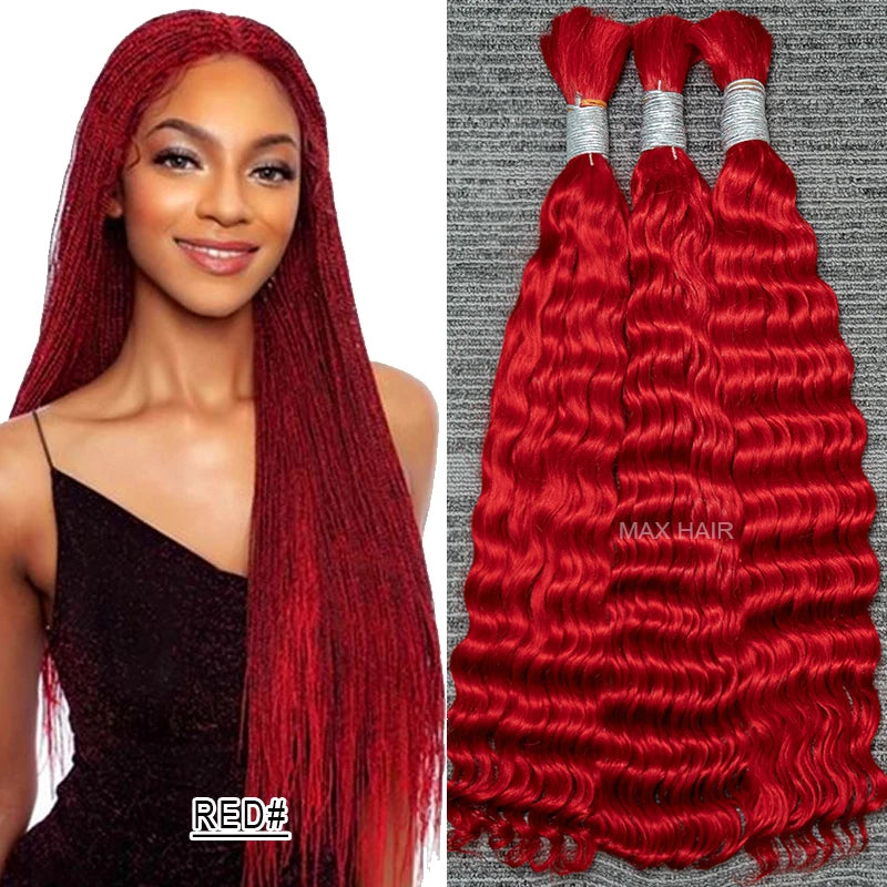 #350 Ginger Orange Human Hair Bulk Curly Hair Bundles For Boho Braids Braiding Hair Extension No Weft cabelo humano indiano