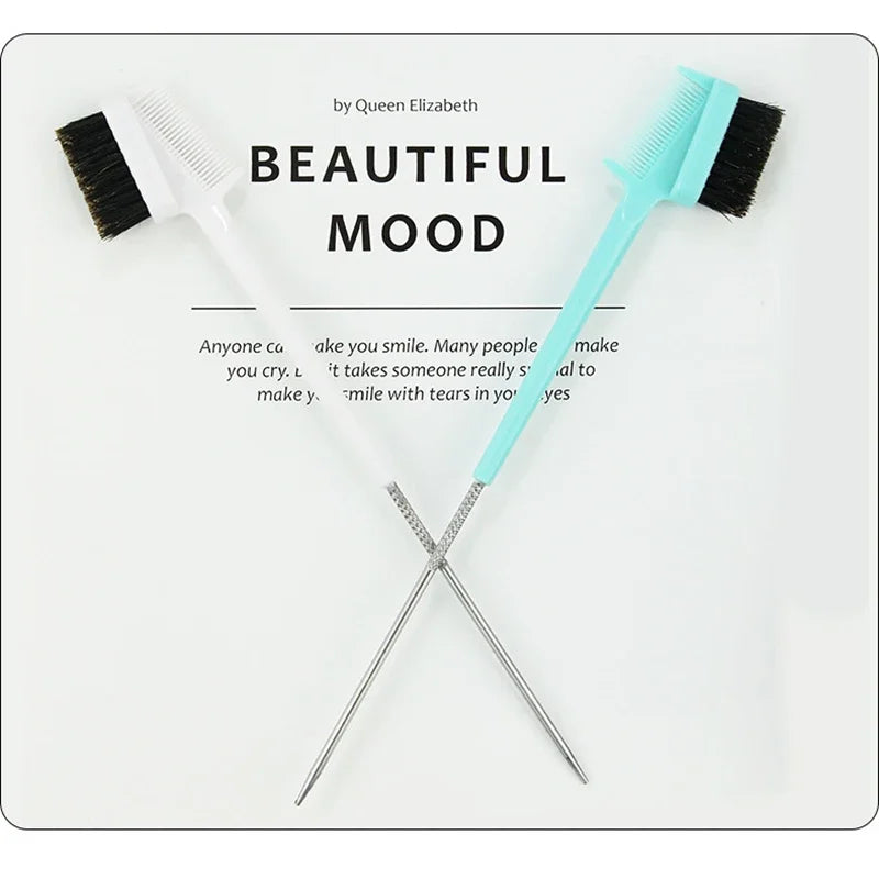Three-headed Eyebrow Brush Shredded Hair Brush Comb Hair Dye Brushes Hair Care Hair Edge Control Hairdressing Gel Brush Styling