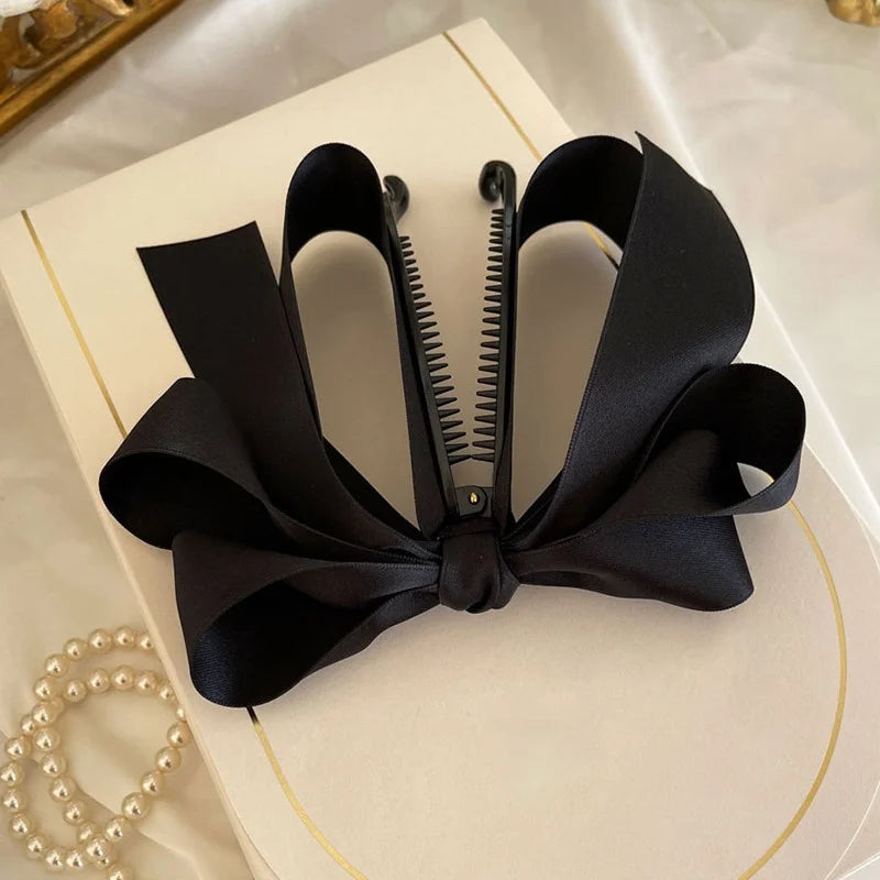 Hair Bows for Women, Bow Hair Clips, Silky Satin Hair Bows for Girls, Neutral Colors Hair Ribbon, Cute Bow Clips for Women