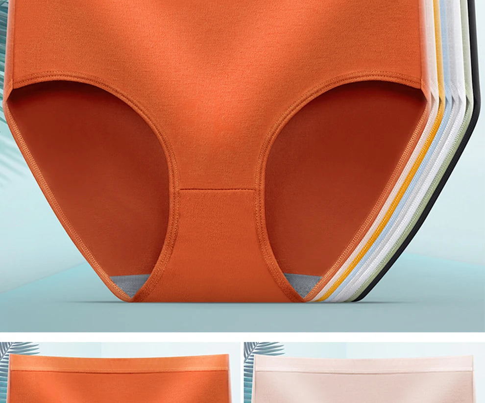 6pcs Women Hip Lift Panties Lady Large Size High Waist Underwear Fashion Girls Briefs Breathable Panty Plus Size Female Lingerie