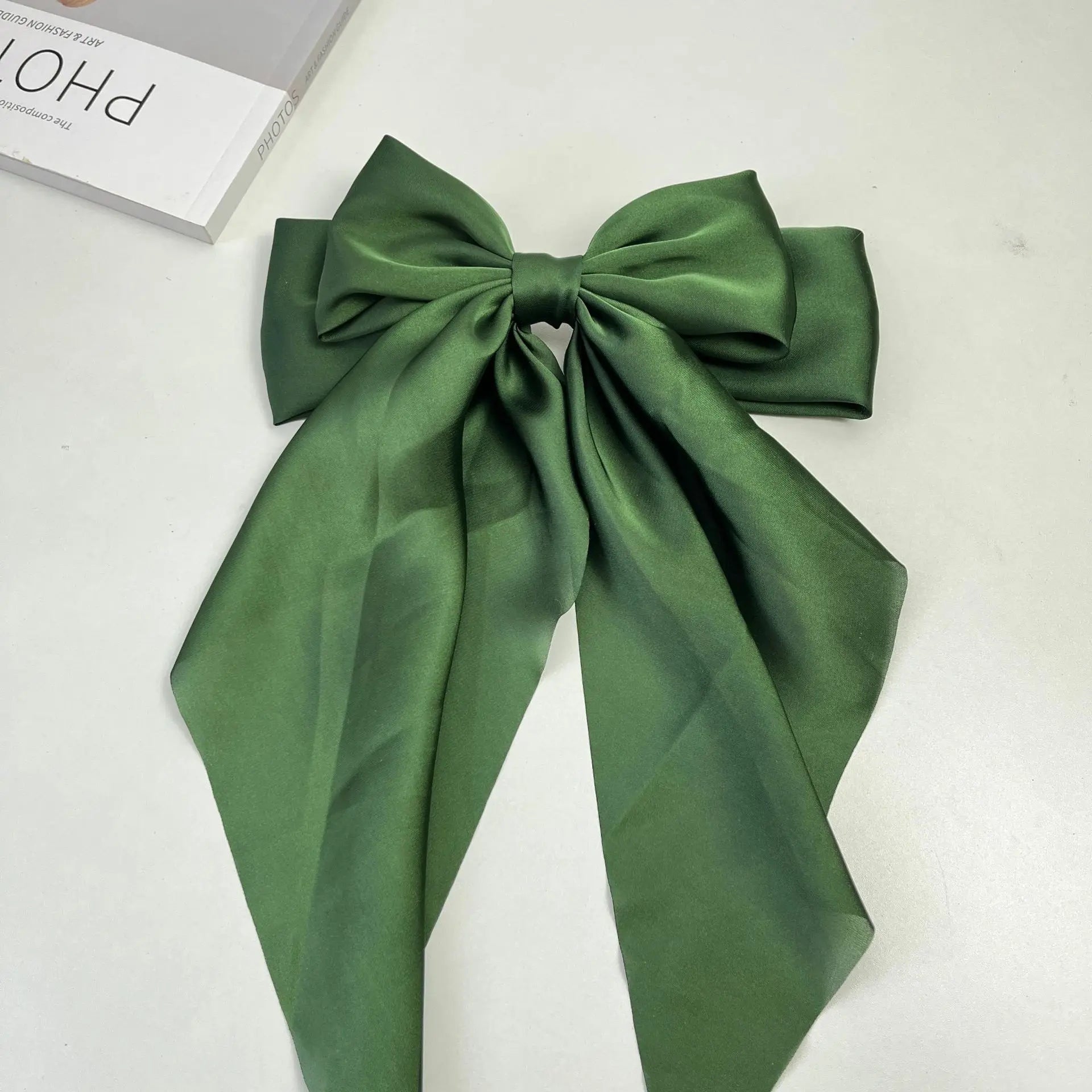 Hair Bows for Women, Big Bow Hair Clips for Girls, Silky Satin Hair Bows Clips Oversized Long Tail, Large Hair Barrettes Cute Ae