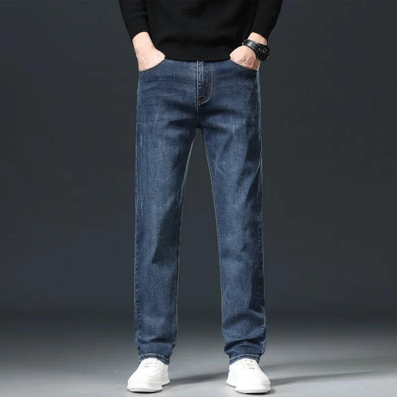 Jeans Men's 2026 Spring New Loose Classic Straight Pants Casual Comfortable Business Brand Vintage Denim Trousers