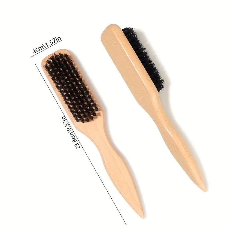 1pcs hair brush, natural beech wood handle, hair design tool, rear comb hair brush, used for edge and back combing and styling