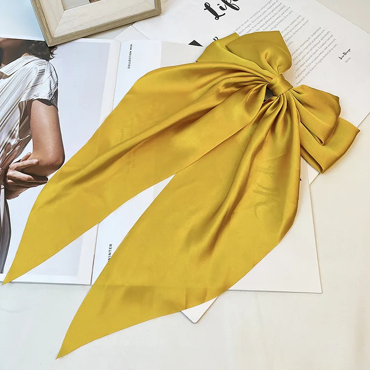 Hair Bows for Women, Big Bow Hair Clips for Girls, Silky Satin Hair Bows Clips Oversized Long Tail, Large Hair Barrettes Cute Ae