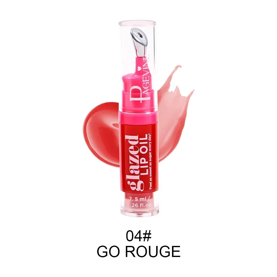 Glazed Lip Oil With Innovative Pump Design Ice Sensation Soft Lasting Glossy Hydrating Lip Gloss Deeply Moisturizing Lip Balm