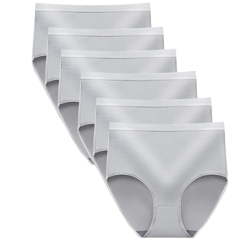 6pcs Women Hip Lift Panties Lady Large Size High Waist Underwear Fashion Girls Briefs Breathable Panty Plus Size Female Lingerie