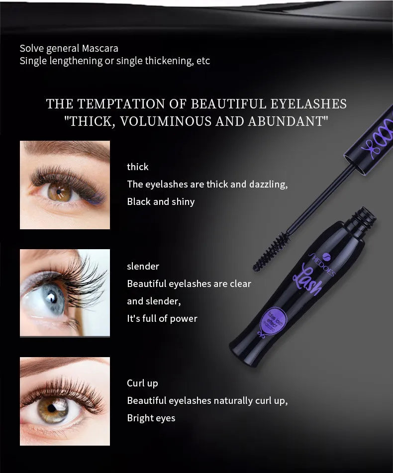 Smudge Proof Mascara, Waterproof, Sweat Proof, Long, Thick, Cool, Fast Drying Mascara, Thick Curly And Slender Mascara