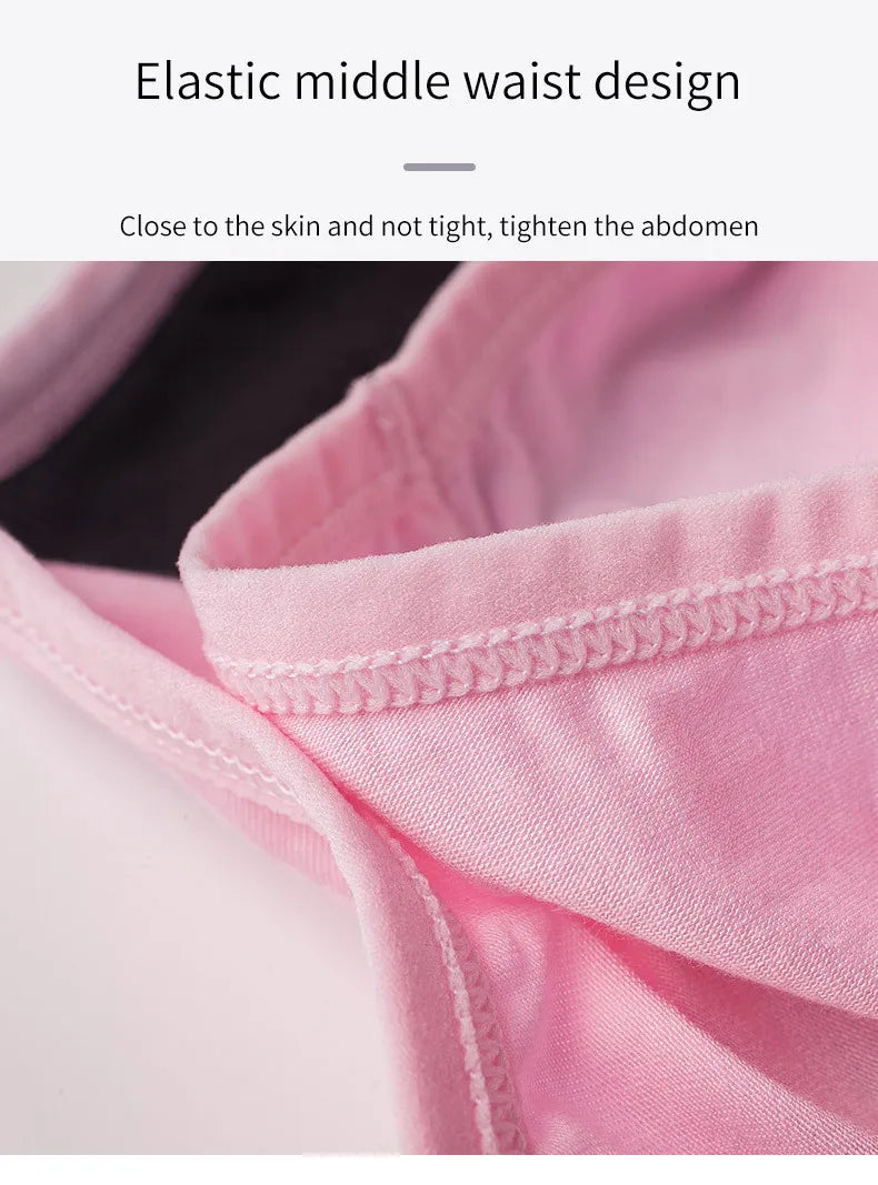 Women's Menstrual Panties Pink Girls' Physiological Hygiene Underwear 4 Layers Heavy Duty Absorbent Leak Proof Underwear