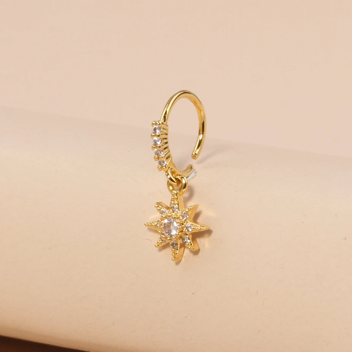Nose Rings Hoop for Women Men Body Piercing Jewelry Cartilage Earring Nose Dangling CZ Cross Crown Starfish Dangle Nose Ring