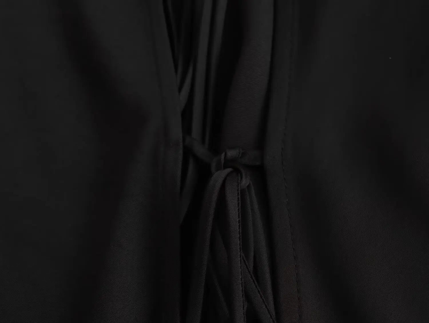 KONDALA Sexy Black Satin Bow Tie Shirts Women Long Sleeve V Neck Slim Blouses Fashion 2025 Autumn Elegant Silky Tops