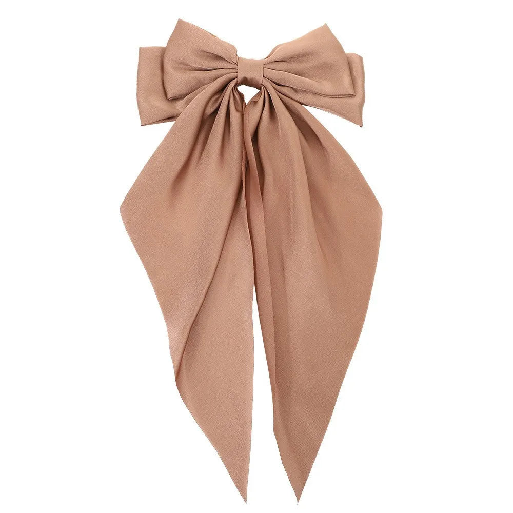 Hair Bows for Women, Big Bow Hair Clips for Girls, Silky Satin Hair Bows Clips Oversized Long Tail, Large Hair Barrettes Cute Ae
