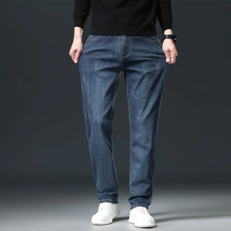 Jeans Men's 2026 Spring New Loose Classic Straight Pants Casual Comfortable Business Brand Vintage Denim Trousers