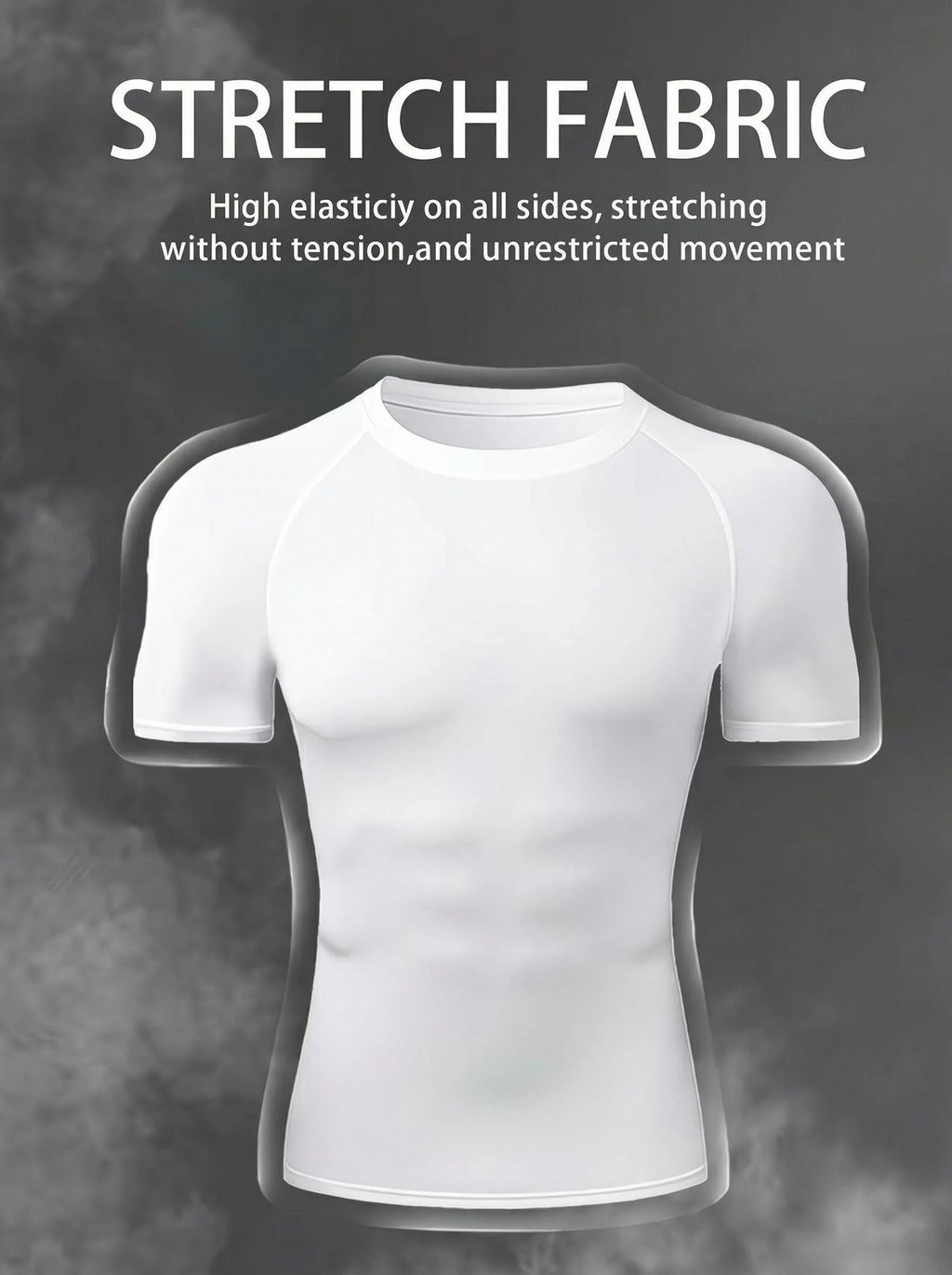 Men's fitness clothes, short sleeves, tight fitting T-shirts, quick drying sportswear, training clothes