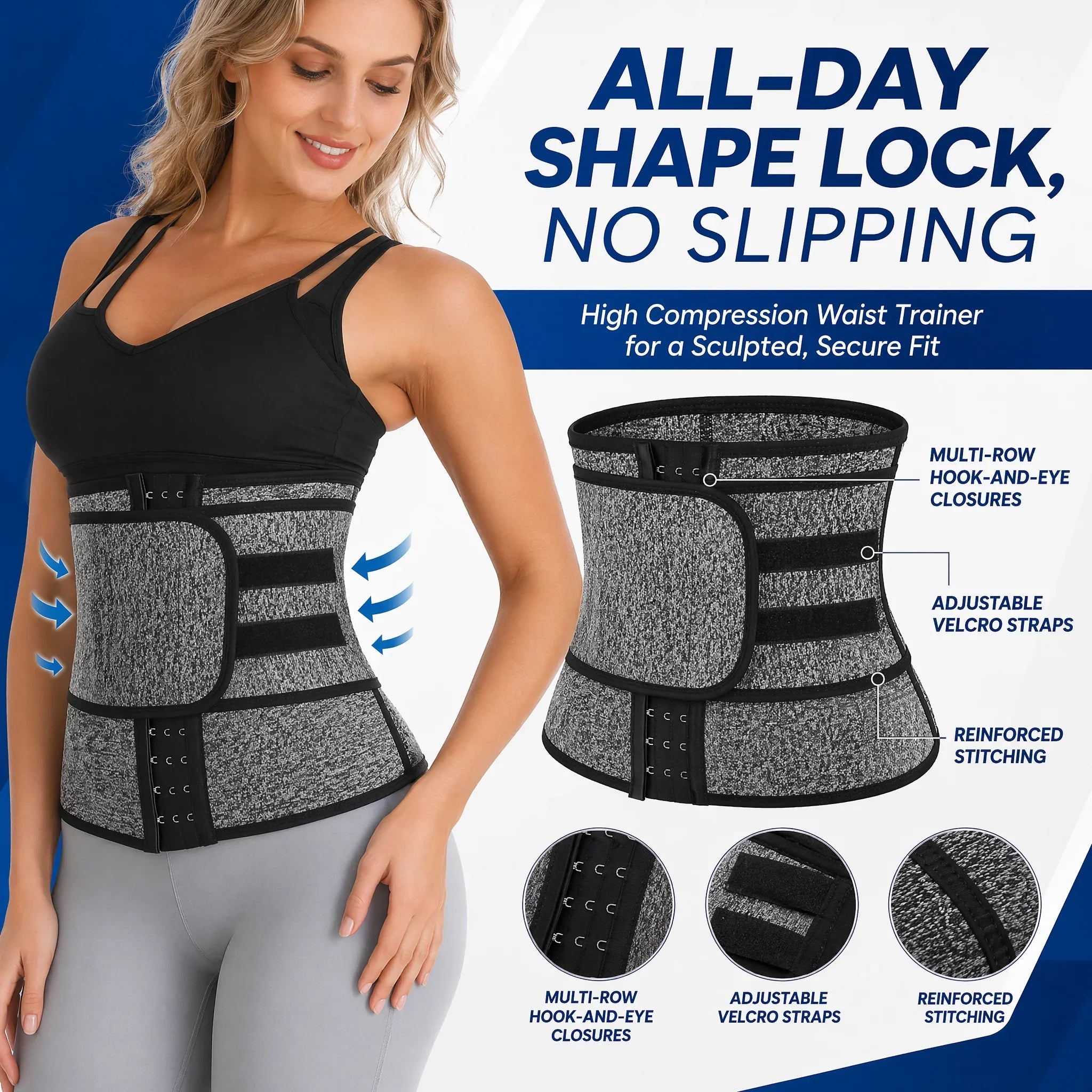 Women Waist Trainer Belly Slimming Sheath Sauna Body Shaper Reducing Shapewear Corset Tummy Sweat Workout Fat Burn Trimmer Belt