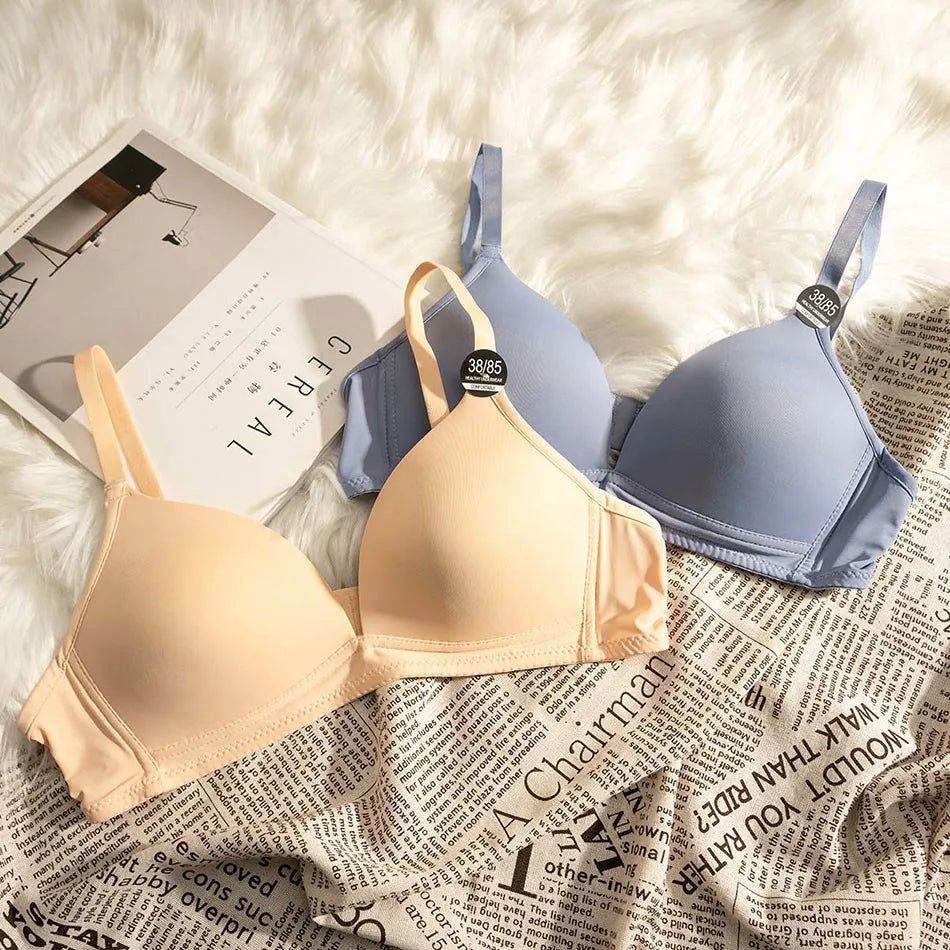 Child Development Period Bra Girls Solid Color Adjustable and Non Removable  Without Steel Ring Bra Girls Bra
