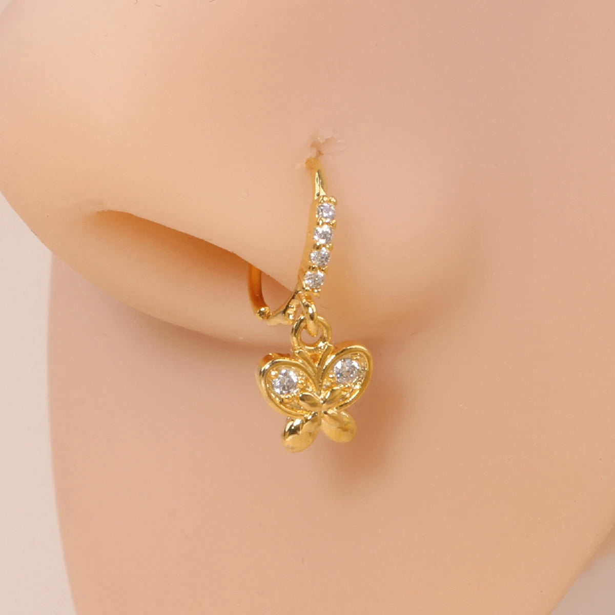 Nose Rings Hoop for Women Men Body Piercing Jewelry Cartilage Earring Nose Dangling CZ Cross Crown Starfish Dangle Nose Ring