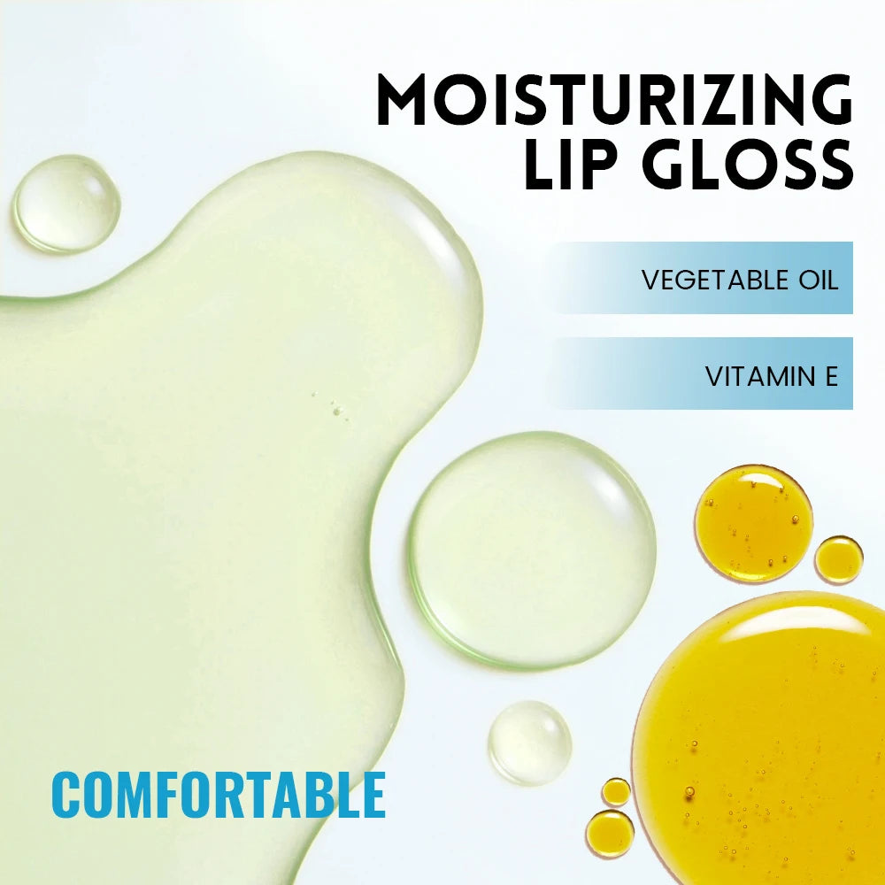 Long-lasting moisturizing lip gloss, waterproof and sweat-proof lip lipstick, easy to color, gentle and refreshing.