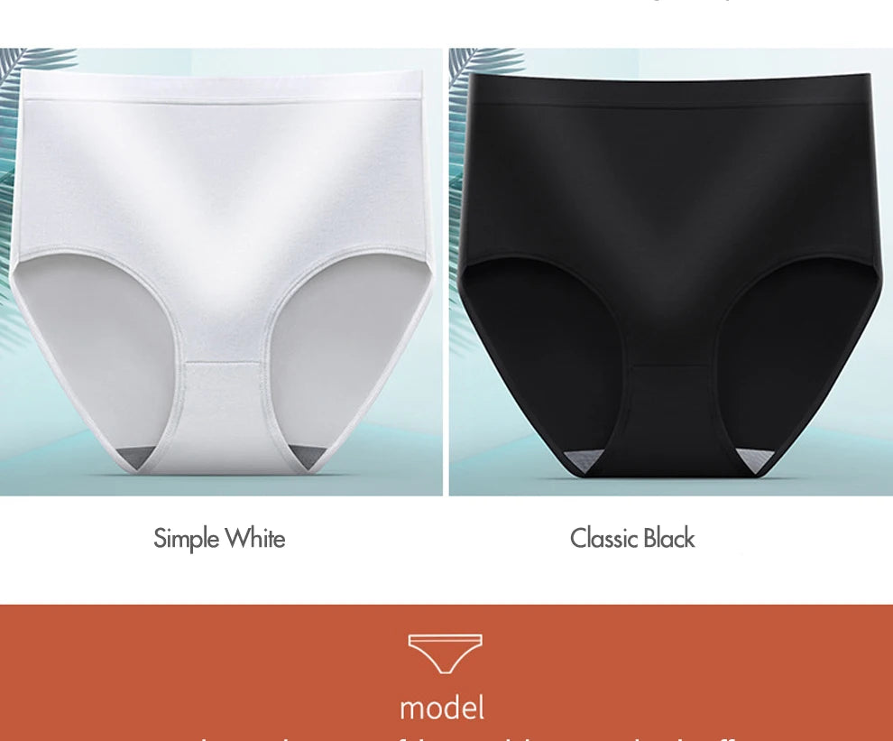 6pcs Women Hip Lift Panties Lady Large Size High Waist Underwear Fashion Girls Briefs Breathable Panty Plus Size Female Lingerie
