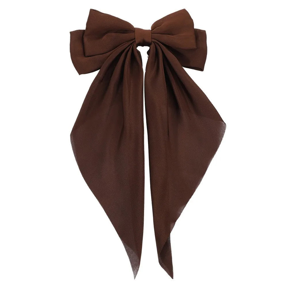 Hair Bows for Women, Big Bow Hair Clips for Girls, Silky Satin Hair Bows Clips Oversized Long Tail, Large Hair Barrettes Cute Ae