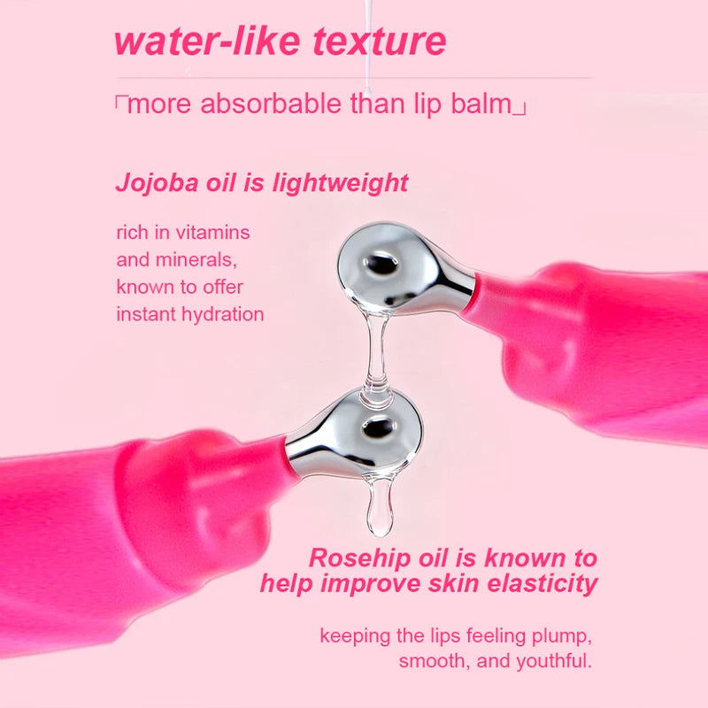 Glazed Lip Oil With Innovative Pump Design Ice Sensation Soft Lasting Glossy Hydrating Lip Gloss Deeply Moisturizing Lip Balm