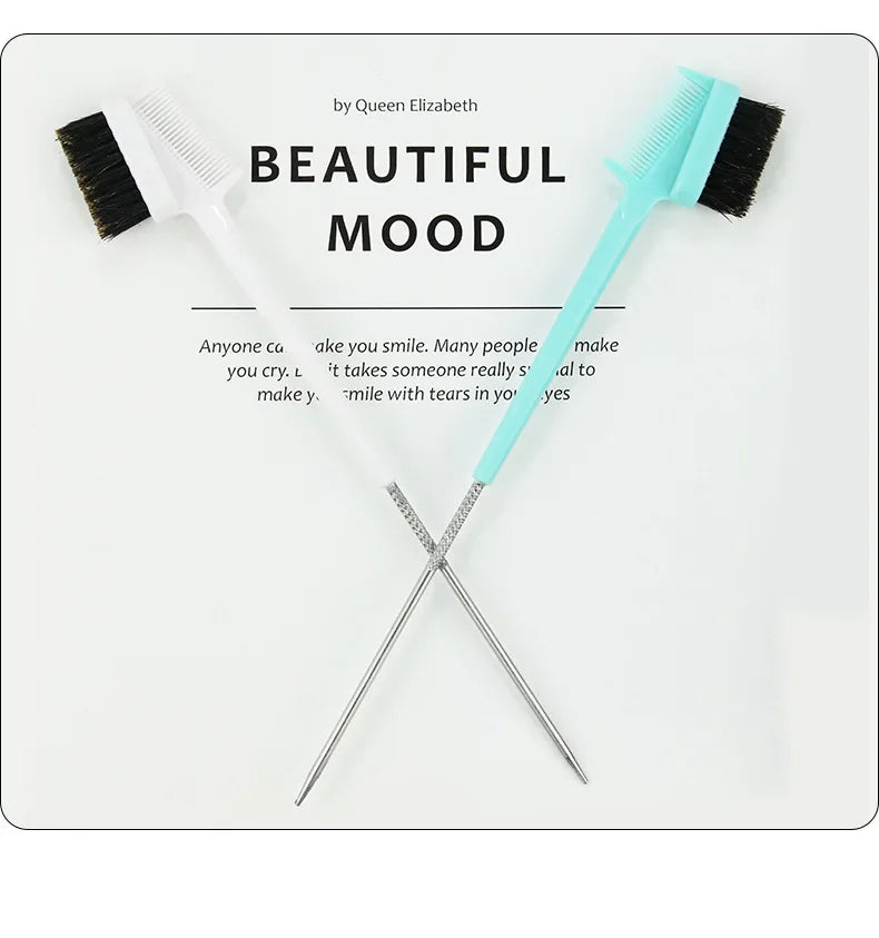 Three-headed Eyebrow Brush Shredded Hair Brush Comb Hair Dye Brushes Hair Care Hair Edge Control Hairdressing Gel Brush Styling