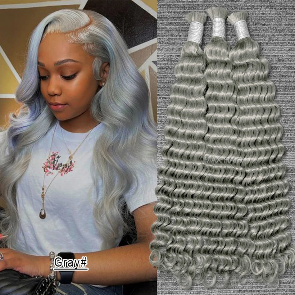 #350 Ginger Orange Human Hair Bulk Curly Hair Bundles For Boho Braids Braiding Hair Extension No Weft cabelo humano indiano