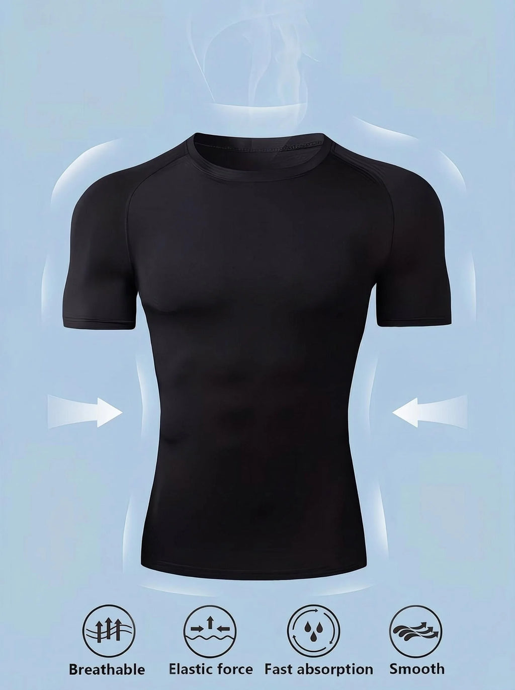 Men's fitness clothes, short sleeves, tight fitting T-shirts, quick drying sportswear, training clothes