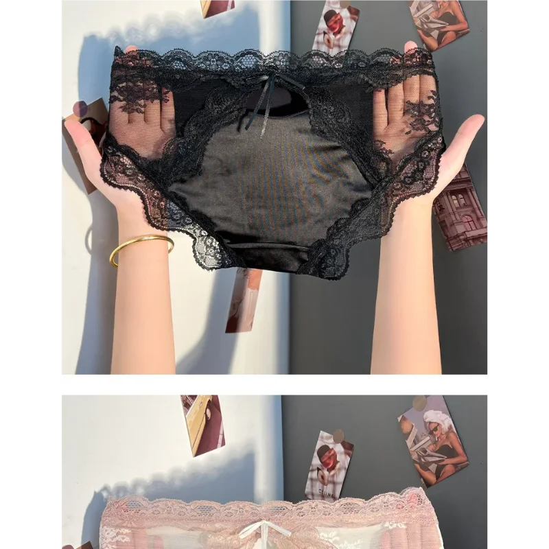 Panties Women‘s Underwear Sexy Lace Panties Thongs Sexy Brazilian Pants Silk Breathable Girls Underwear Plus Size Lingerie