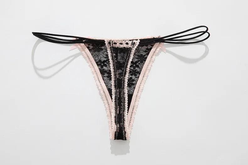 Women Panties Трусы Женские Sexy Lace Bow Female Underwear Women Low Waist Transparent Breathable Thongs Lingerie Стринги