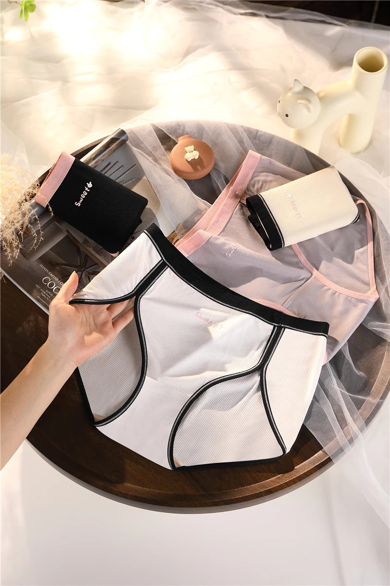 Panties For Women Cotton High Waist Summer Breathable Ladies Big Size Underwear Sweet Letters Female Underpants Sexy Lingerie