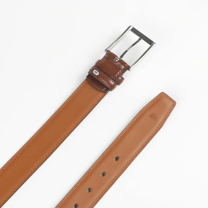 Men's Cowhide Genuine Leather Belt, Classic Casual Belt For Jeans Trousers, Work And Business Gift For Dad And Husband