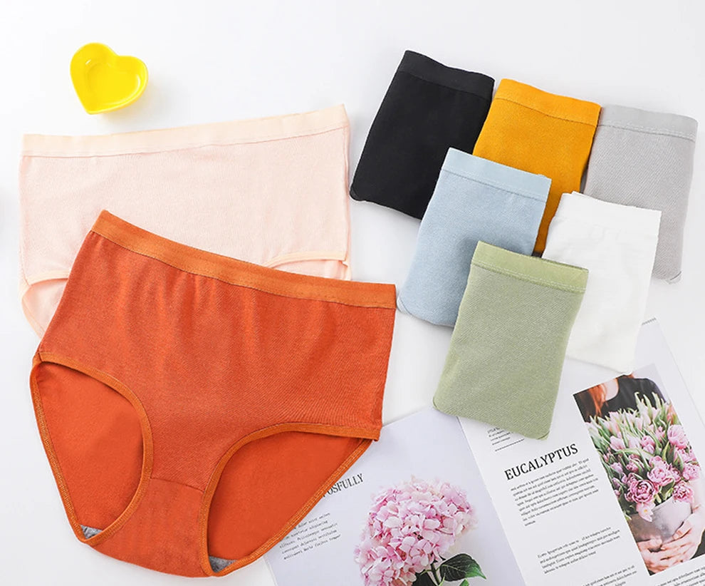 6pcs Women Hip Lift Panties Lady Large Size High Waist Underwear Fashion Girls Briefs Breathable Panty Plus Size Female Lingerie