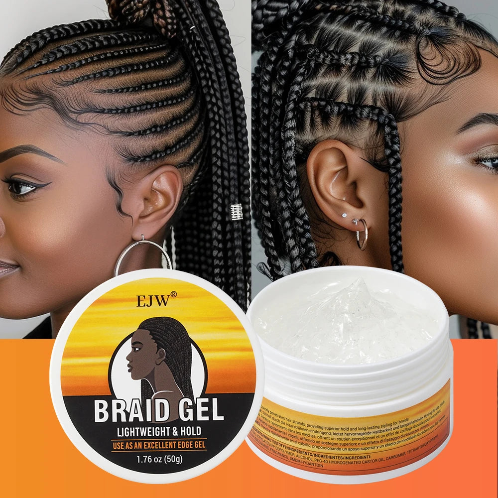 EJW Hair Braid Gel,Styling Wax For Natural Look Braid Style Curl Defining, Ehancing, Styling Waxes For Fly Away&Edge Frizz Hair.