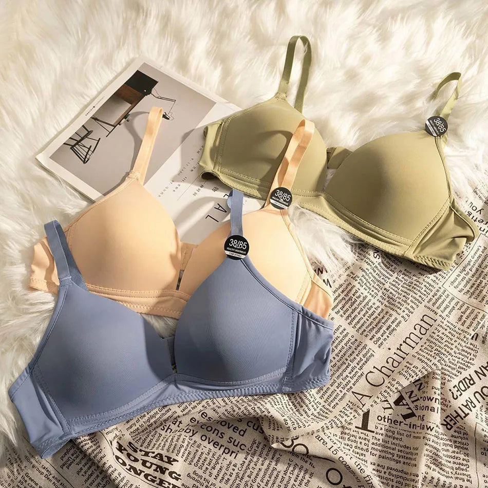 Child Development Period Bra Girls Solid Color Adjustable and Non Removable  Without Steel Ring Bra Girls Bra