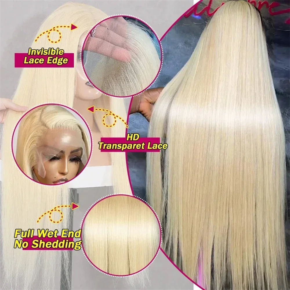 220 Density 30 Inch Straight Blonde 613 Hd Lace Frontal Wig 13x6 Brazilian Colored For Women 13x4 Lace Front Wig Human Hair Wigs