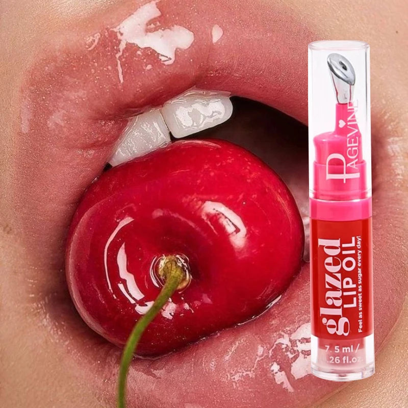 Glazed Lip Oil With Innovative Pump Design Ice Sensation Soft Lasting Glossy Hydrating Lip Gloss Deeply Moisturizing Lip Balm