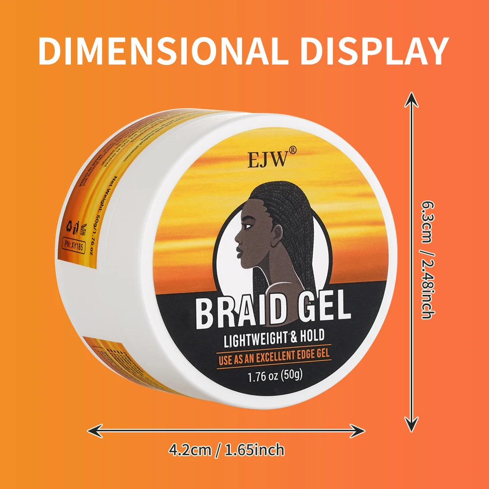 EJW Hair Braid Gel,Styling Wax For Natural Look Braid Style Curl Defining, Ehancing, Styling Waxes For Fly Away&Edge Frizz Hair.