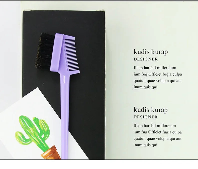 Three-headed Eyebrow Brush Shredded Hair Brush Comb Hair Dye Brushes Hair Care Hair Edge Control Hairdressing Gel Brush Styling