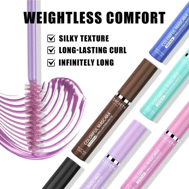 Color Mascara, Waterproof and Non-smudged, Slender and Thick Curly, Christmas Stage Hot Makeup, Eye Cosmetics